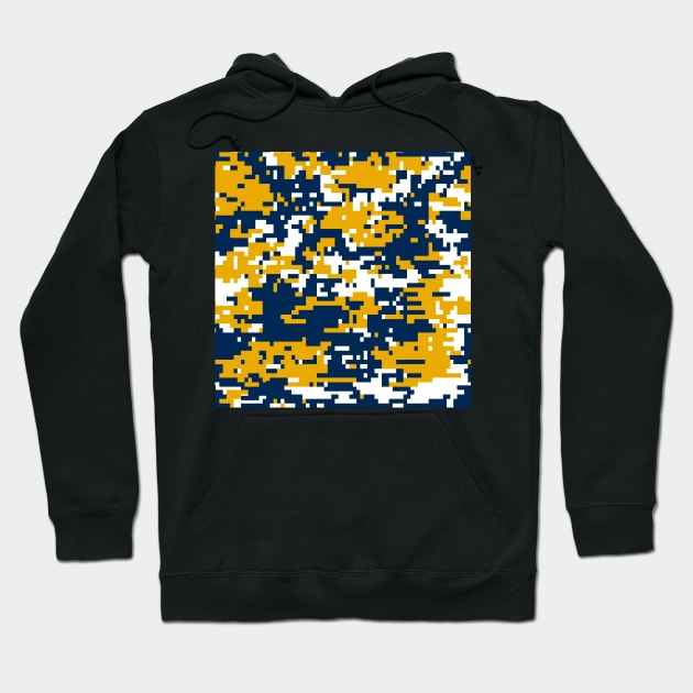 Blue & Gold Digital Camo Hoodie by implexity